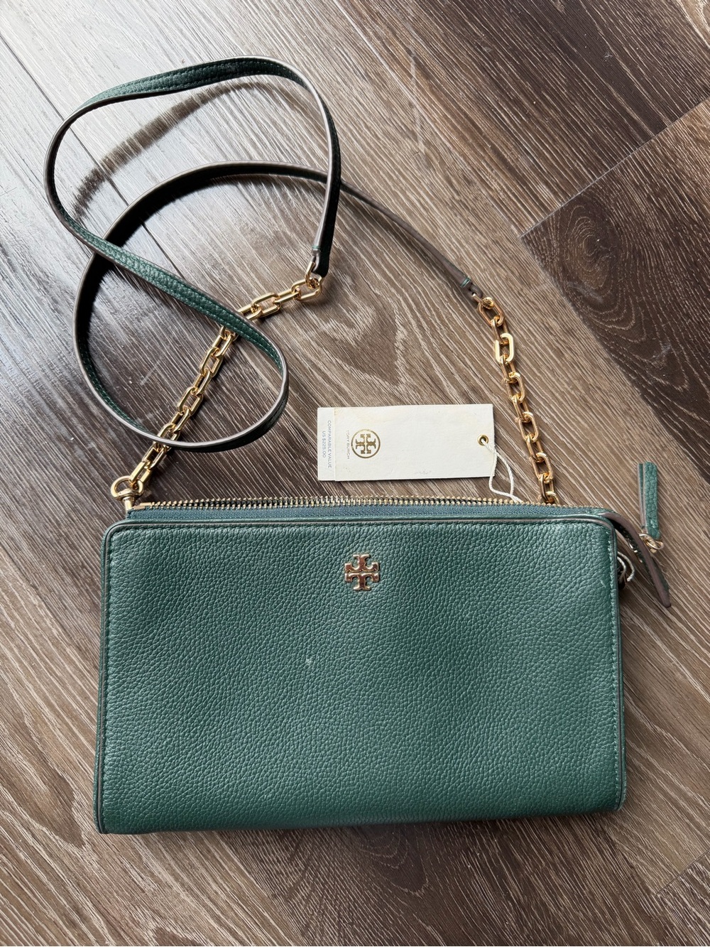 NWT Tory Burch CARTER SLIM CROSSBODY BAG Green